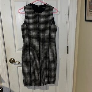 J. McLaughlin Black and White Checkered Midi Dress